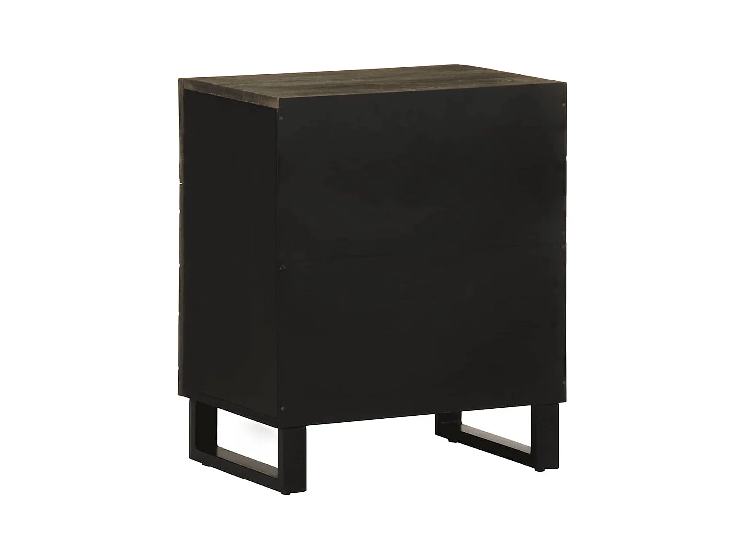 Table de chevet noir 50x33x60 cm bois de manguier massif