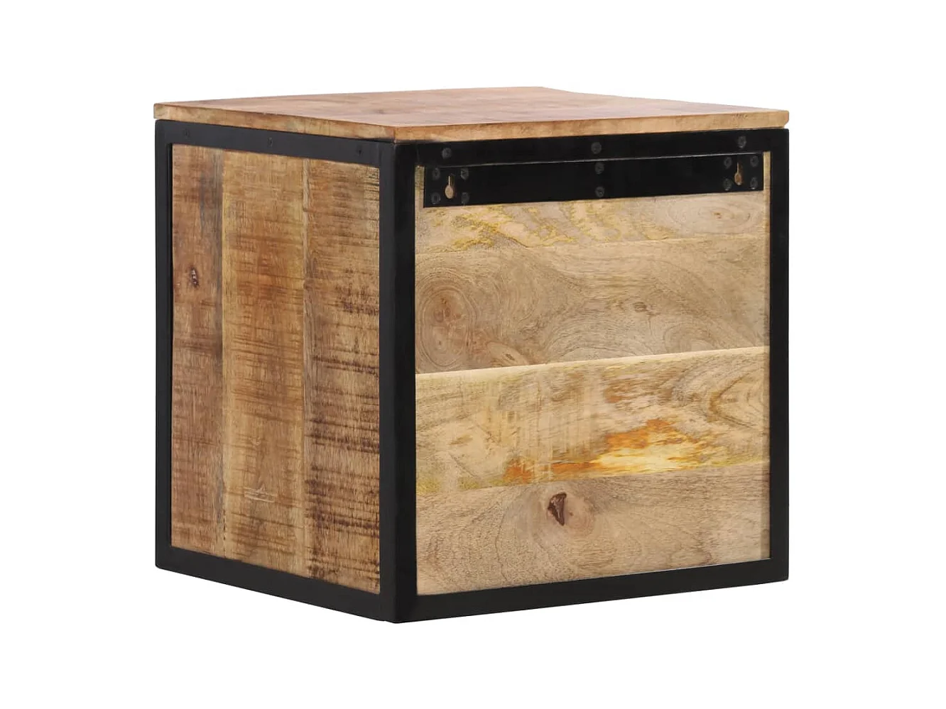 Comodino 40x35x40 cm in legno massello di mango