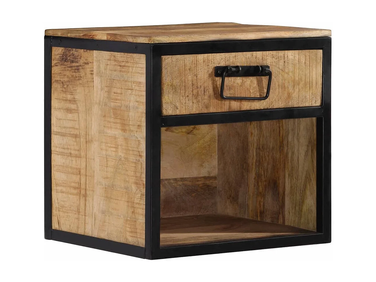 Comodino 40x35x40 cm in legno massello di mango