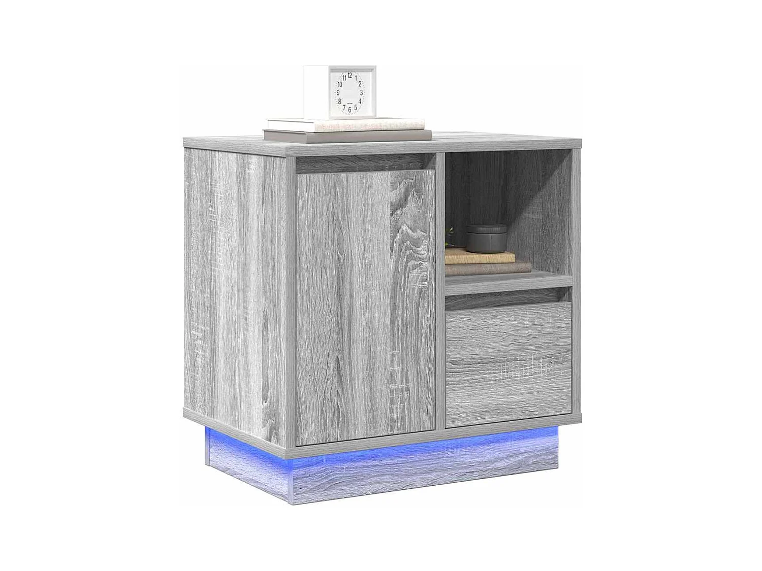 Nachtkastjes met LED 2 stuks Sonoma Grijs 50x34,5x50 cm