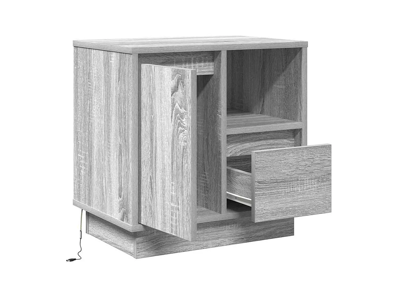 Nachtkastjes met LED 2 stuks Sonoma Grijs 50x34,5x50 cm