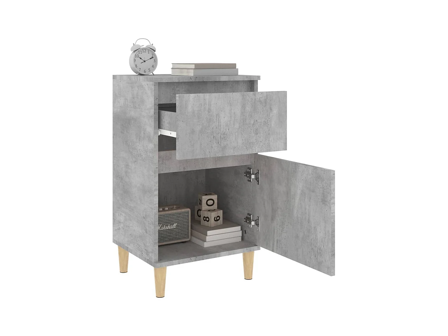 Mesitas de noche 2 piezas gris hormigón 40x35x70 cm