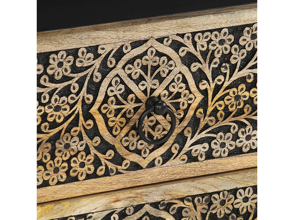 Comodino 50x33x60 cm in legno massello di mango