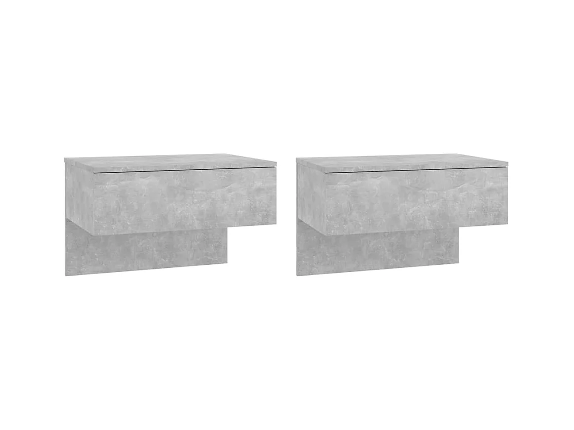 Tables de chevet murales 2 pcs Gris béton