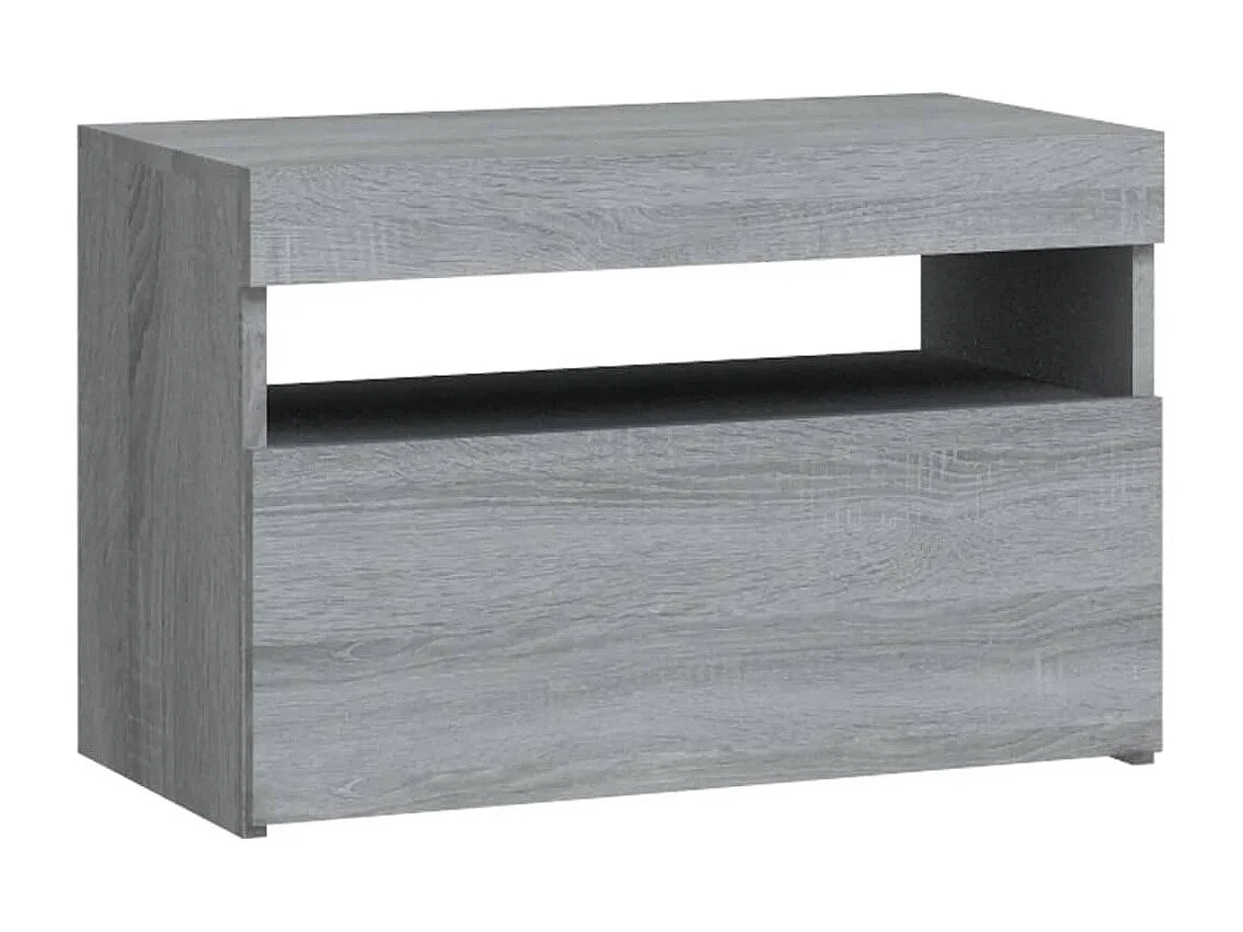 Table de chevet avec lumières LED Sonoma gris 60x35x40 cm
