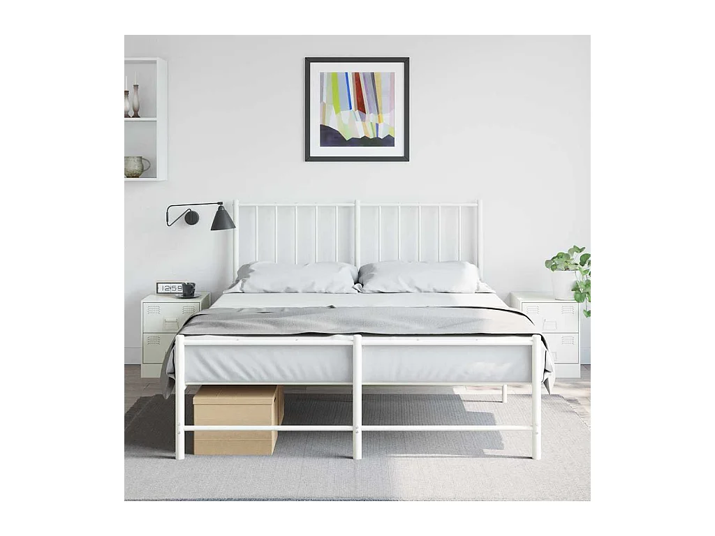 Tables de chevet 2 pcs blanc 34,5x39x44 cm acier