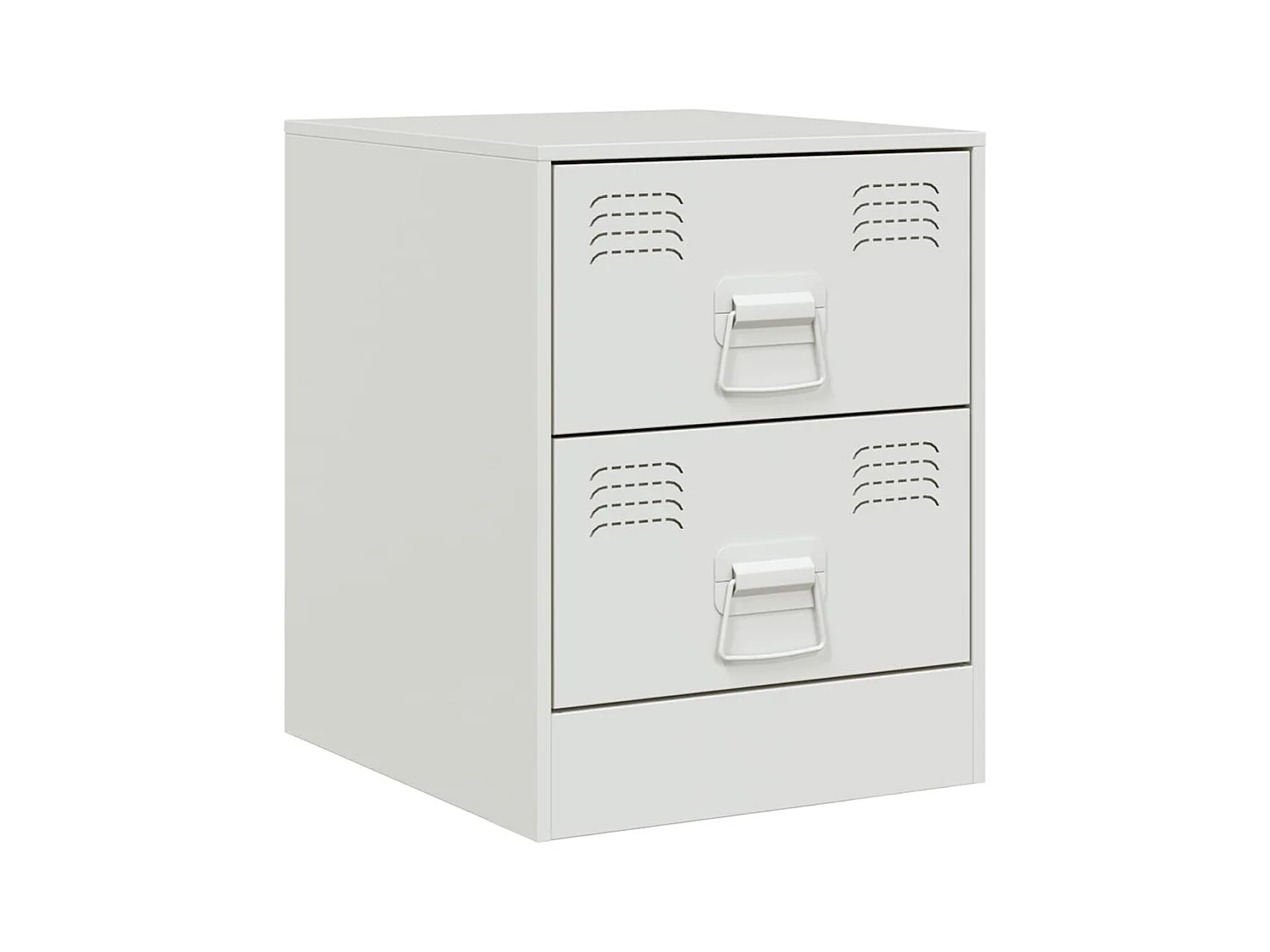 Tables de chevet 2 pcs blanc 34,5x39x44 cm acier