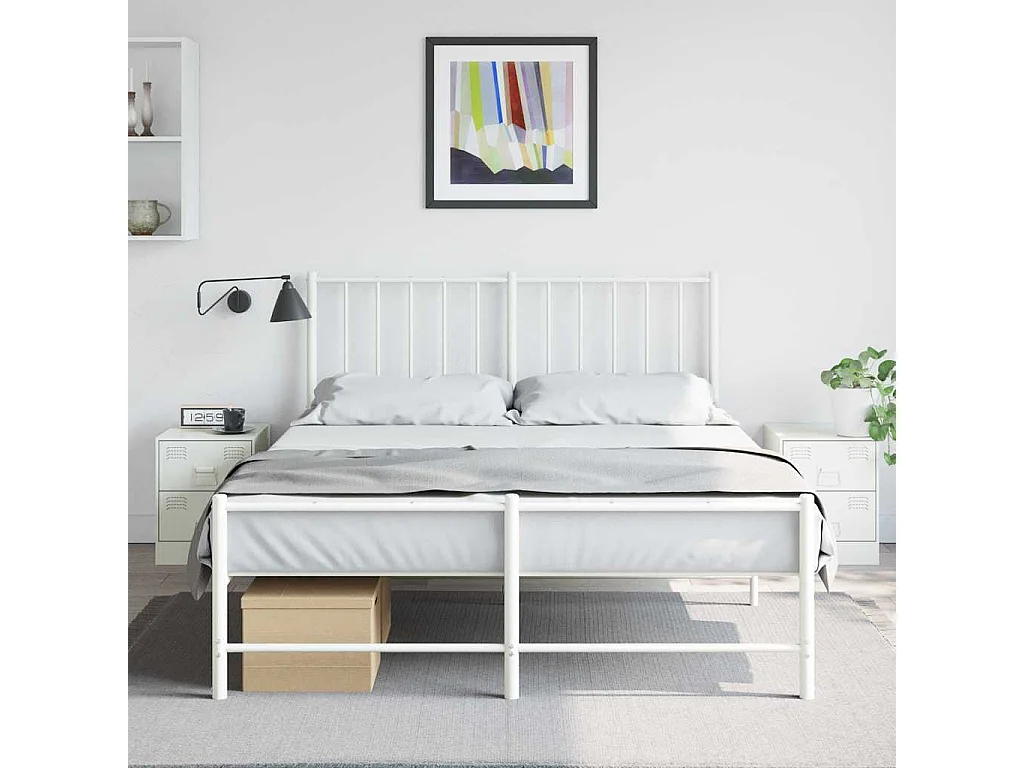 Tables de chevet 2 pcs blanc 34,5x39x44 cm acier