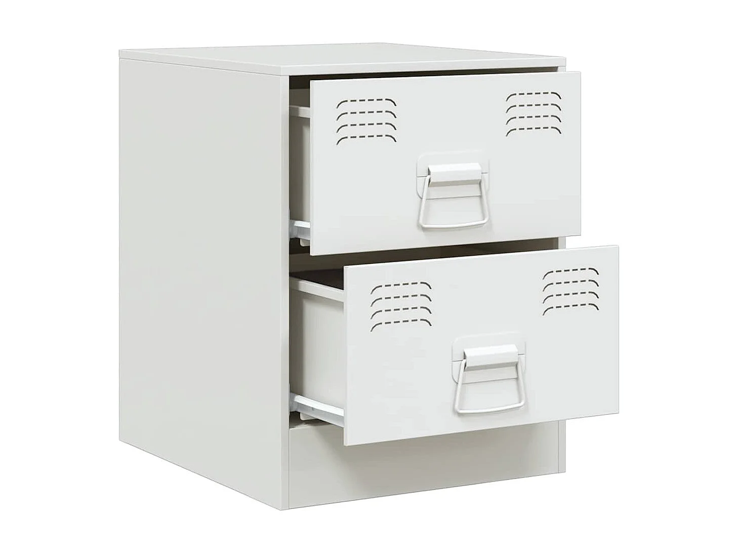 Tables de chevet 2 pcs blanc 34,5x39x44 cm acier