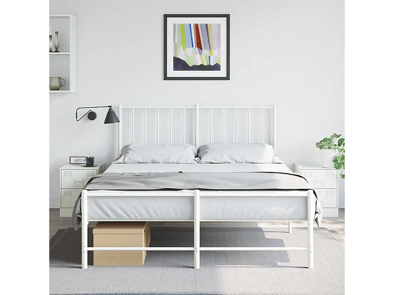 Tables de chevet 2 pcs blanc 34,5x39x44 cm acier