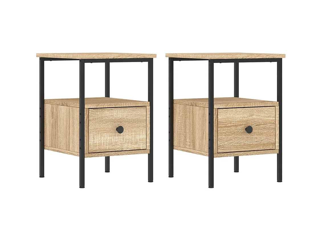 Tables de chevet 2 pcs chêne sonoma 34x36x50 cm bois ingénierie