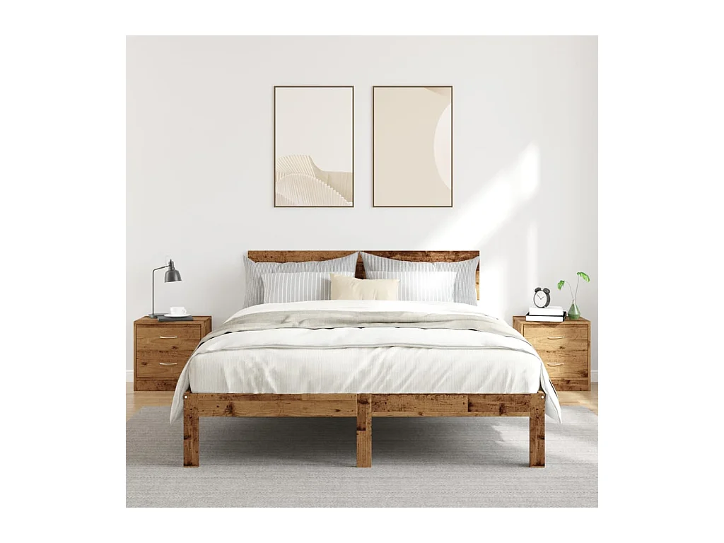 Tables de chevet 2 pcs vieux bois 40x30x40 cm bois d'ingénierie