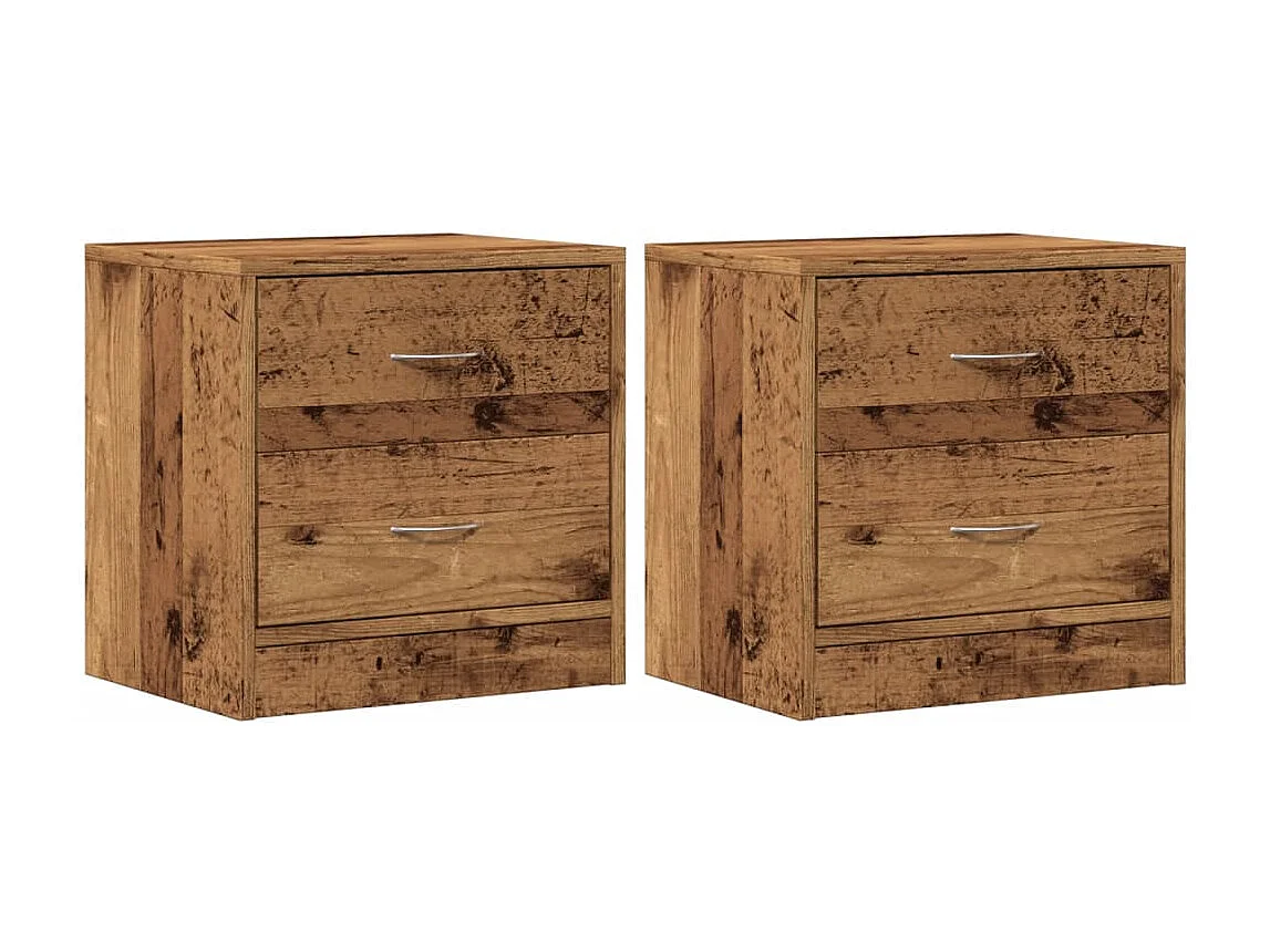 Tables de chevet 2 pcs vieux bois 40x30x40 cm bois d'ingénierie