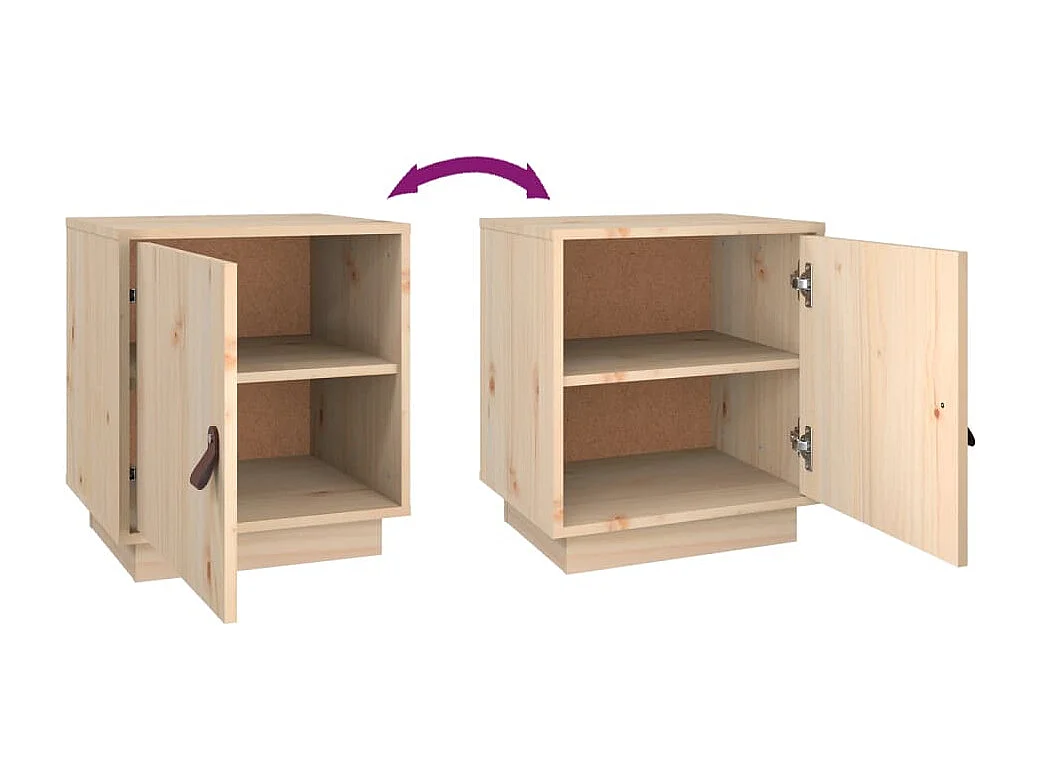 Tables de chevet 2 pcs 40x34x45 cm Bois de pin massif