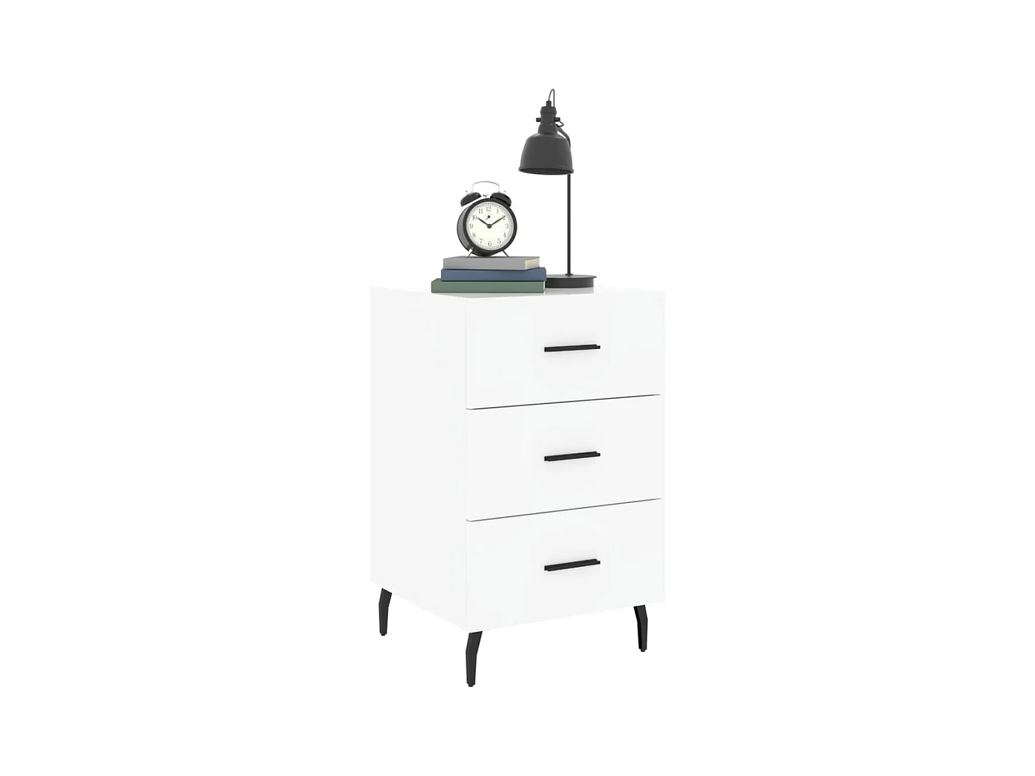 Table de chevet blanc 40x40x66 cm bois d'ingénierie