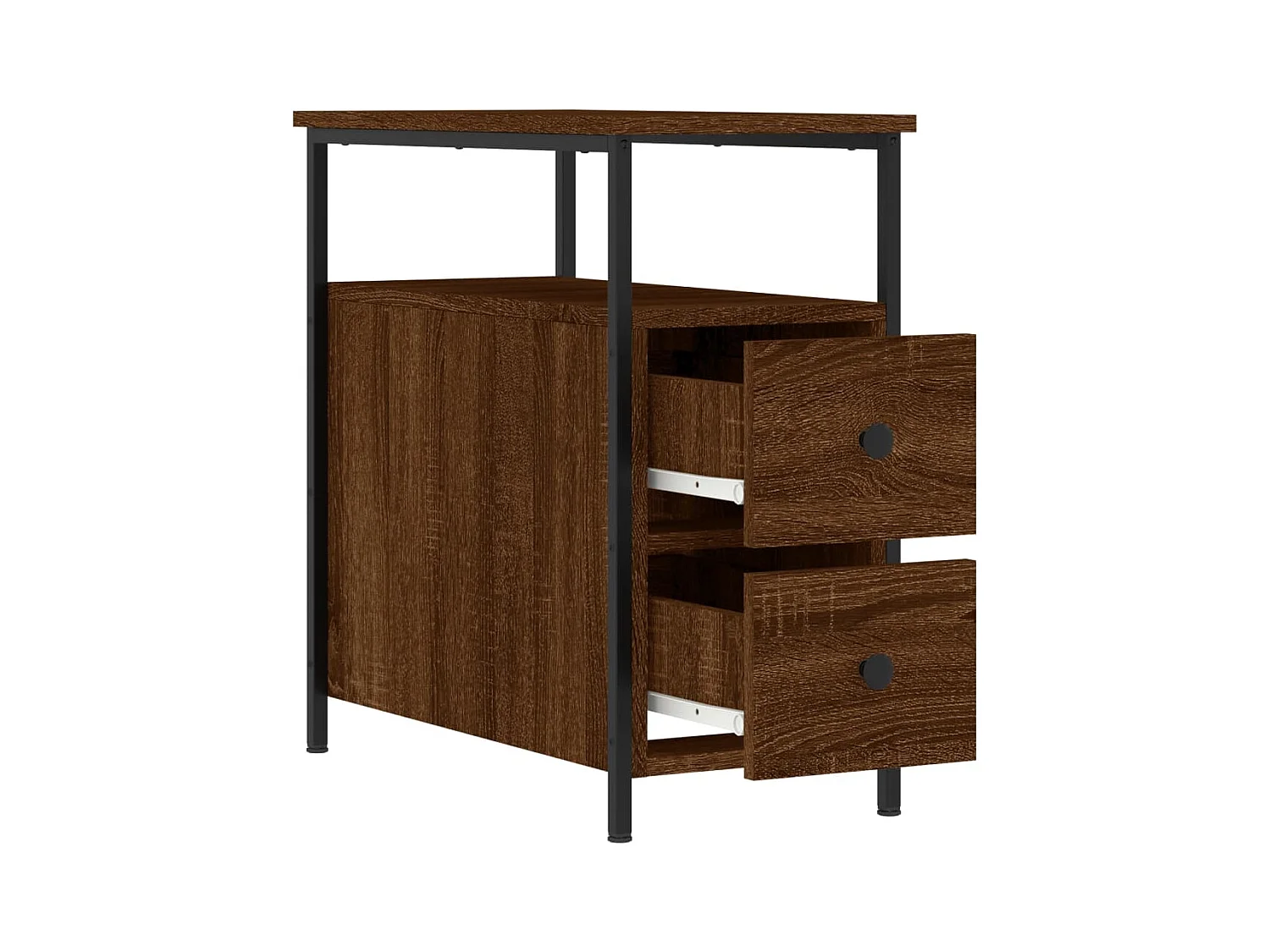 Tables de chevet 2pcs chêne marron 30x60x60cm bois d'ingénierie