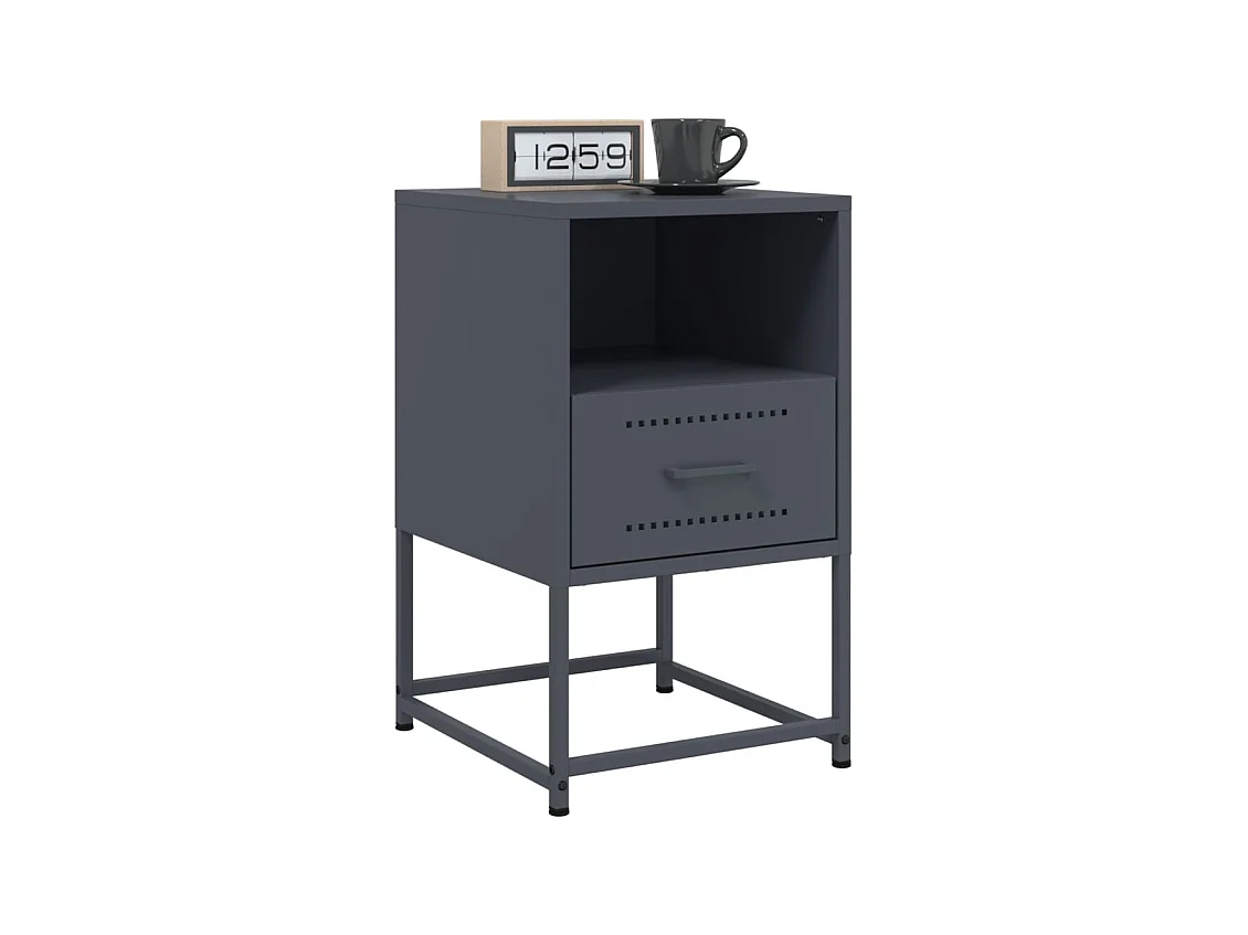 Tables de chevet 2 pcs anthracite 36x39x60,5 cm acier