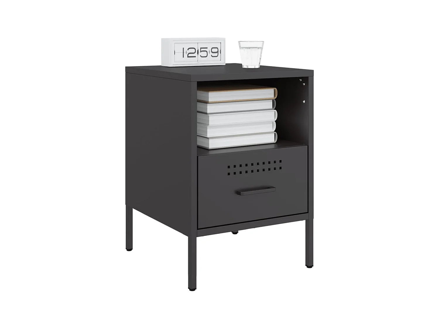 Tables de chevet 2 pcs noir 36x39x50,5 cm acier