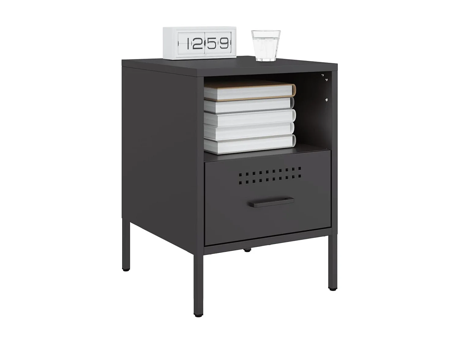 Tables de chevet 2 pcs noir 36x39x50,5 cm acier