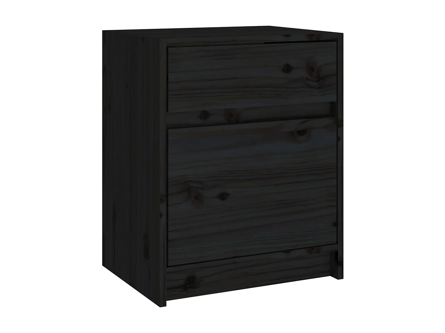 Tables de chevet 2 pcs Noir 40x31x50 cm Bois de pin massif