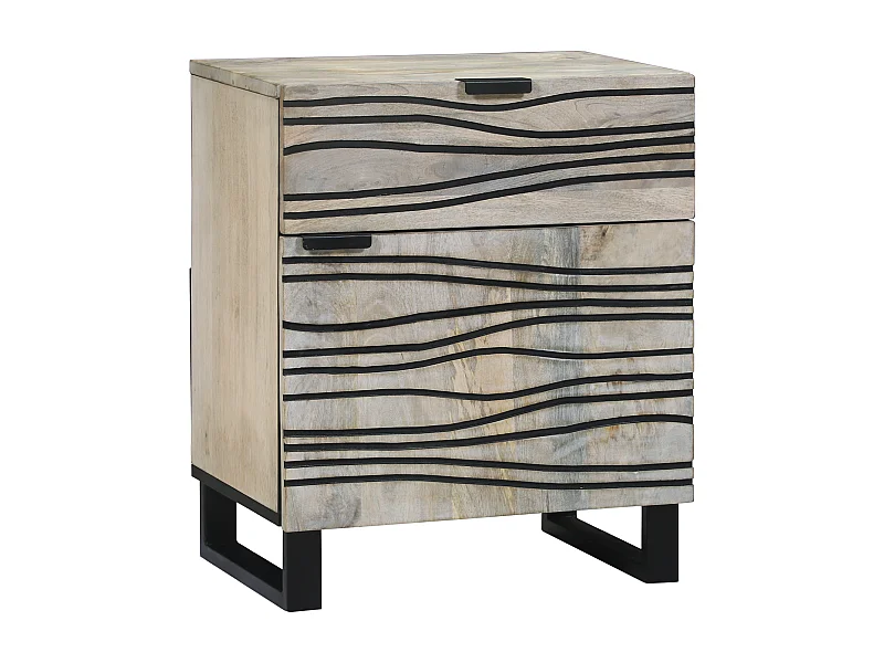 Tables de chevet avec tiroir Blanc et Noir 50 x 33 x 60 cm