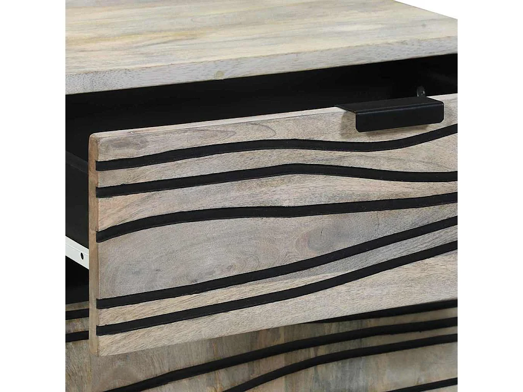 Tables de chevet avec tiroir Blanc et Noir 50 x 33 x 60 cm