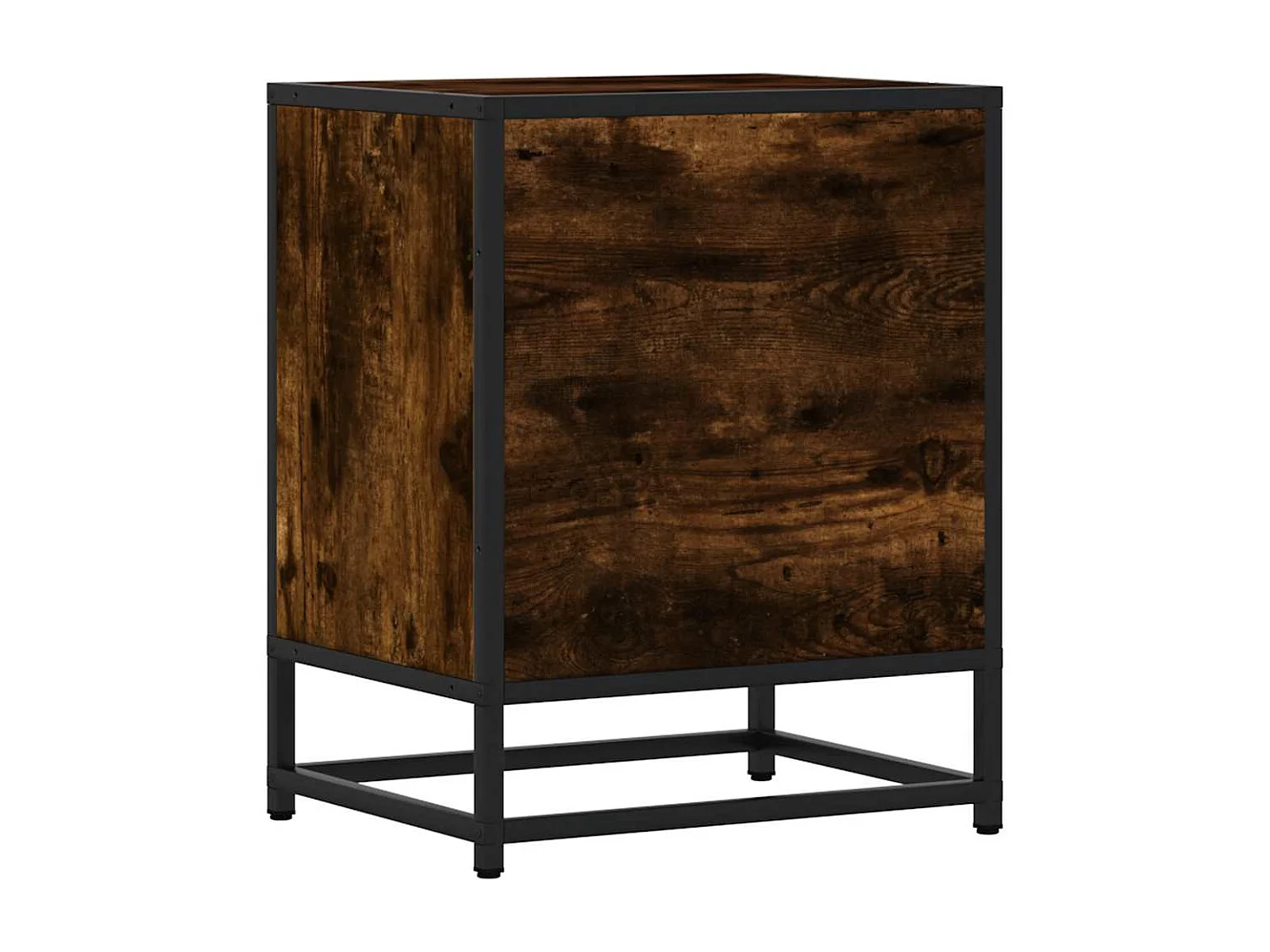 Nachtkastje van gerookt eikenhout 40x31x50 cm bewerkt hout metaal
