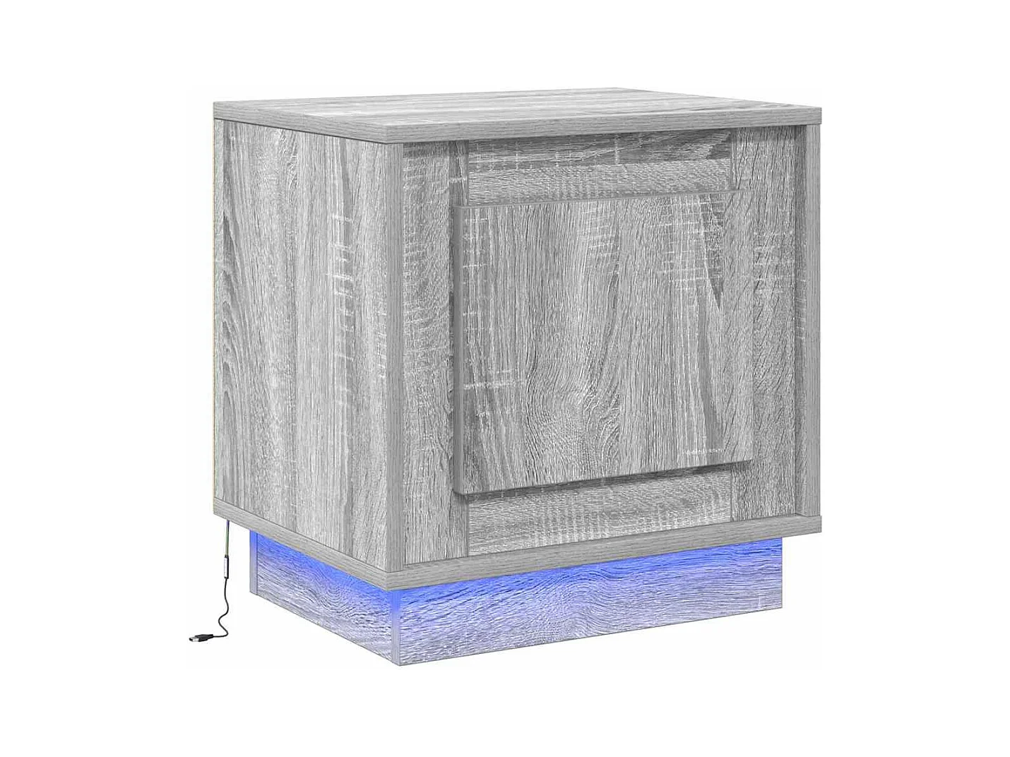 Meubles de chevet avec lumières LED 2 pcs Gris Sonoma 44x34,5x45 cm