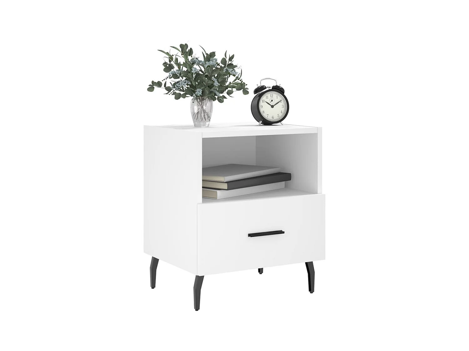 Tables de chevet 2 pcs blanc 40x35x47,5 cm bois d’ingénierie