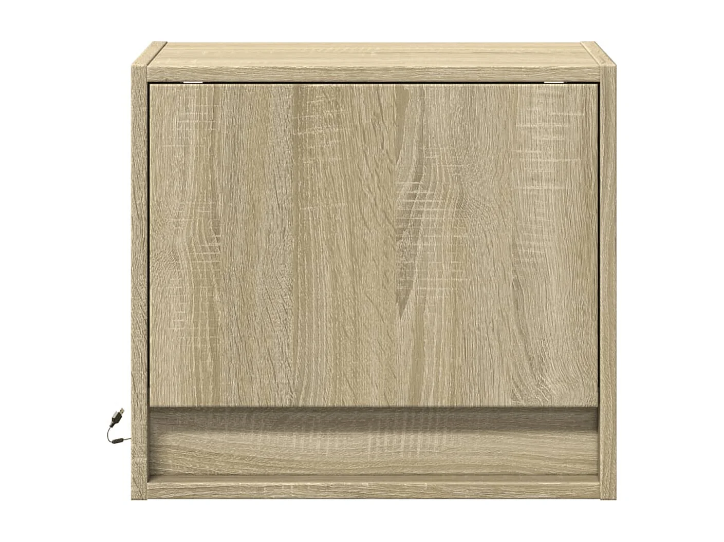 Wandnachtkastjes met LED-verlichting 2 stuks Sonoma eiken