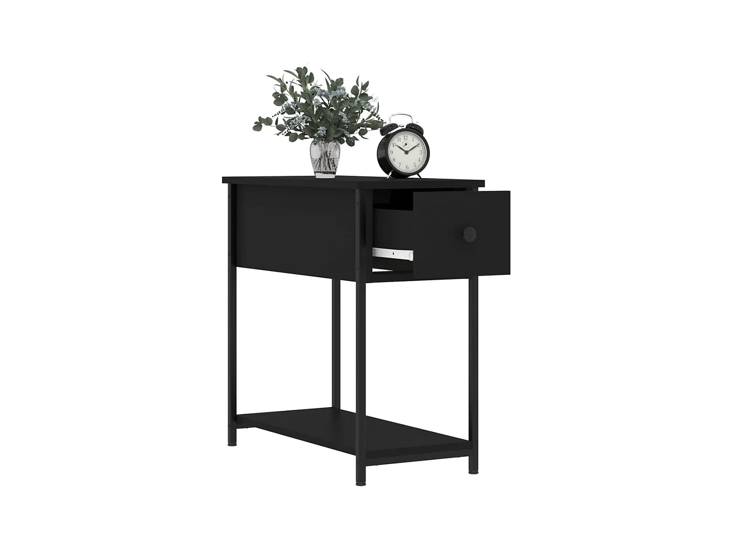 Nachtkastjes 2 stuks zwart 30x60x60 cm bewerkt hout