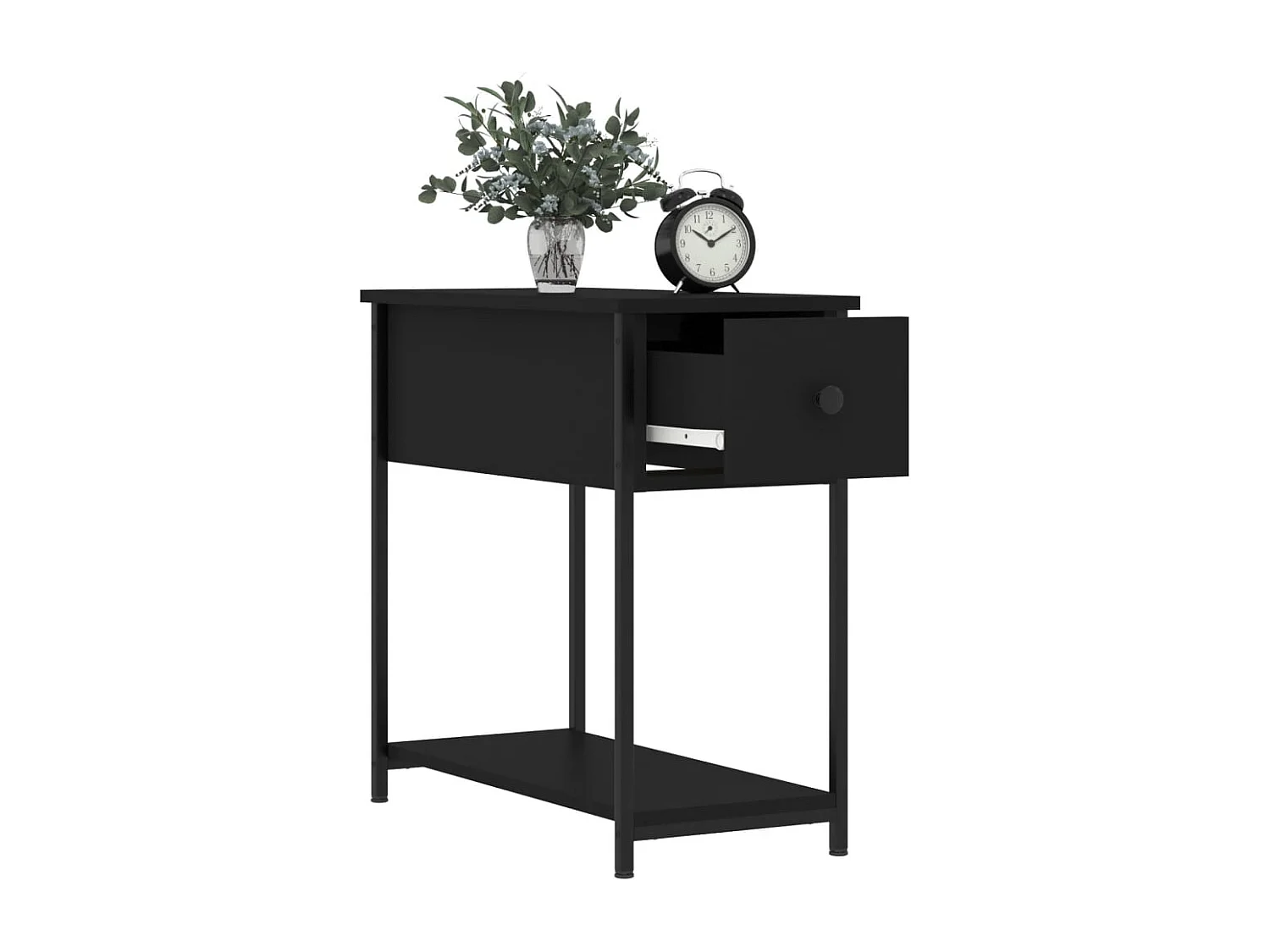 Comodini 2 pezzi neri 30x60x60 cm in legno ingegnerizzato