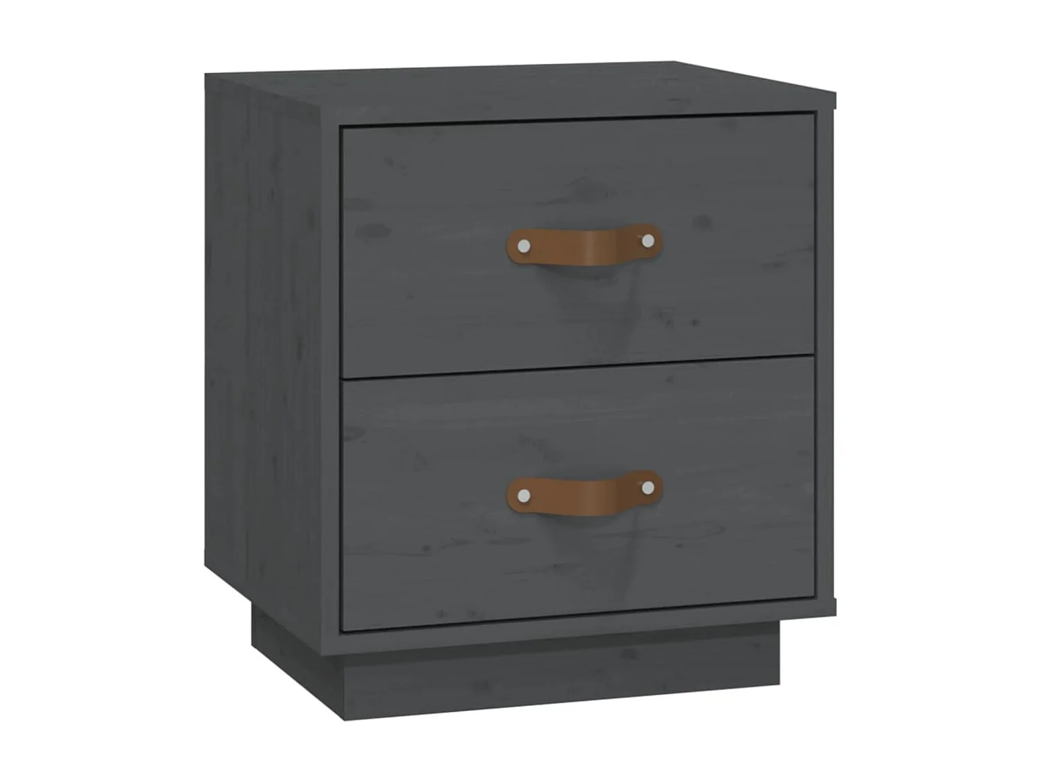 Mesitas de noche 2 uds Gris 40x34x45 cm Madera maciza de pino