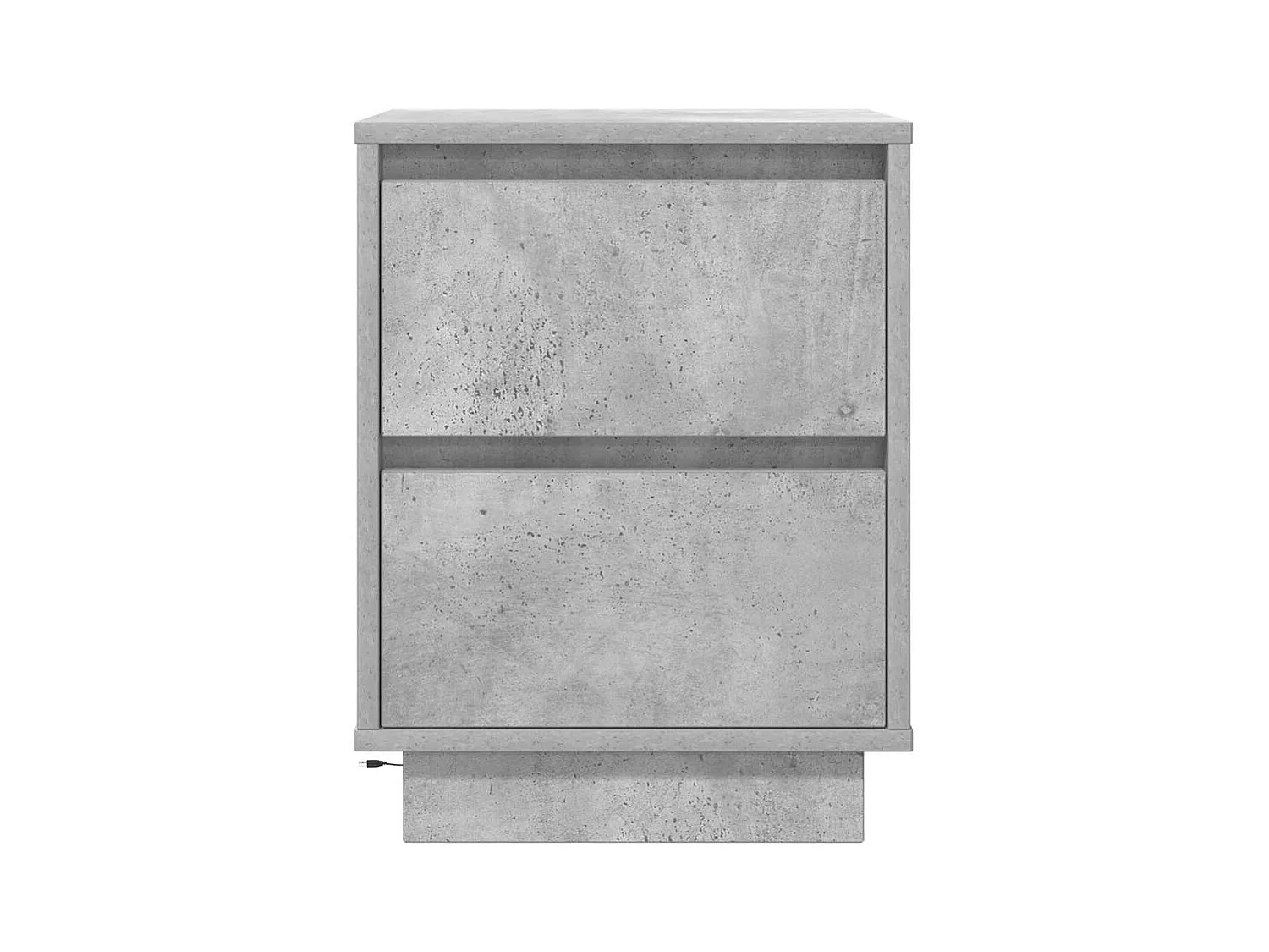 Nachtkastjes met LED-verlichting 2 stuks betongrijs 38x34x50 cm