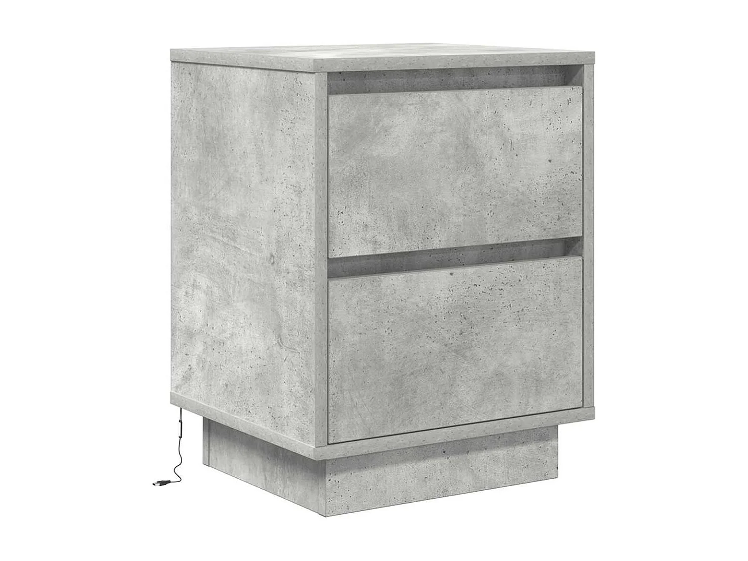 Tables de chevet avec lumières LED 2 pcs gris béton 38x34x50 cm