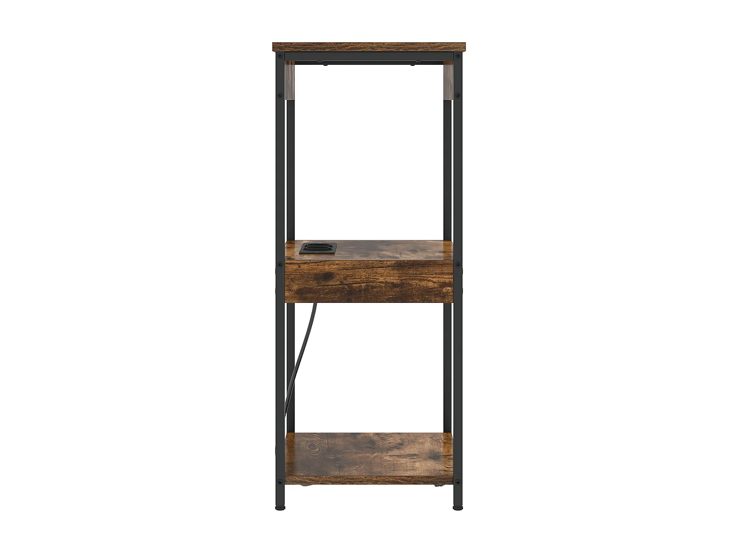 Table de nuit avec station de chargement Chêne fumé