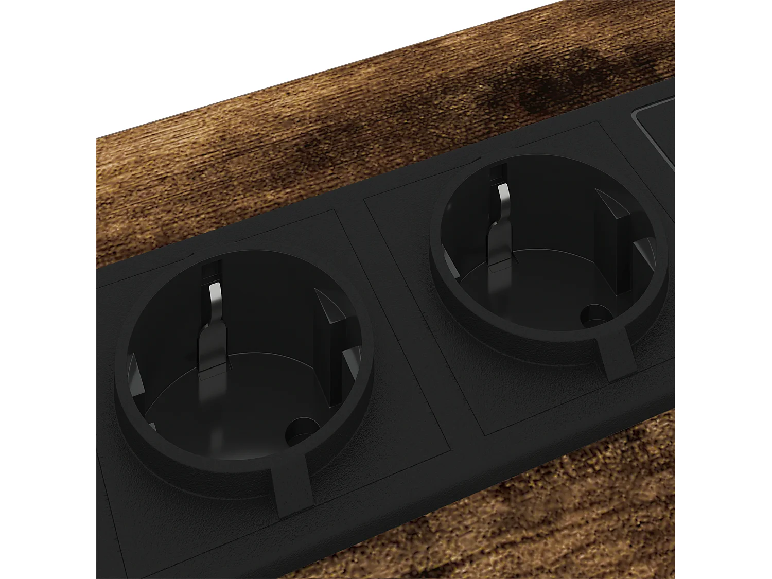 Table de nuit avec station de chargement Chêne fumé