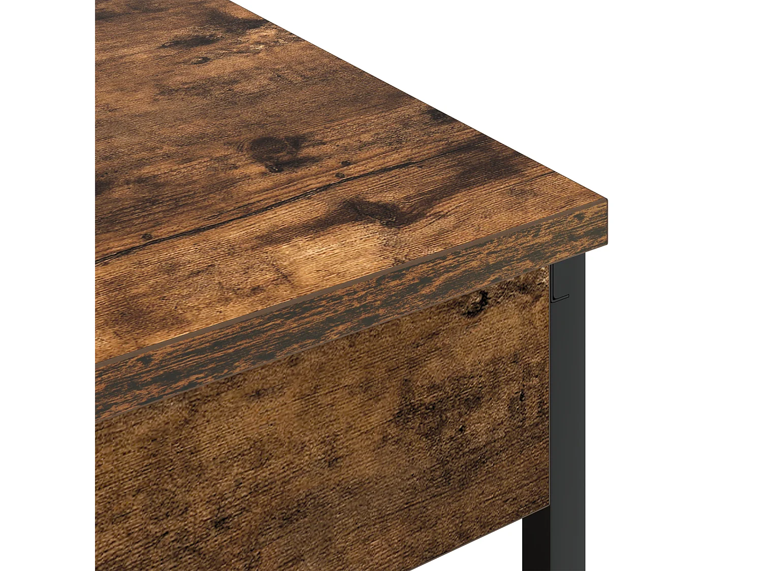 Table de nuit avec station de chargement Chêne fumé