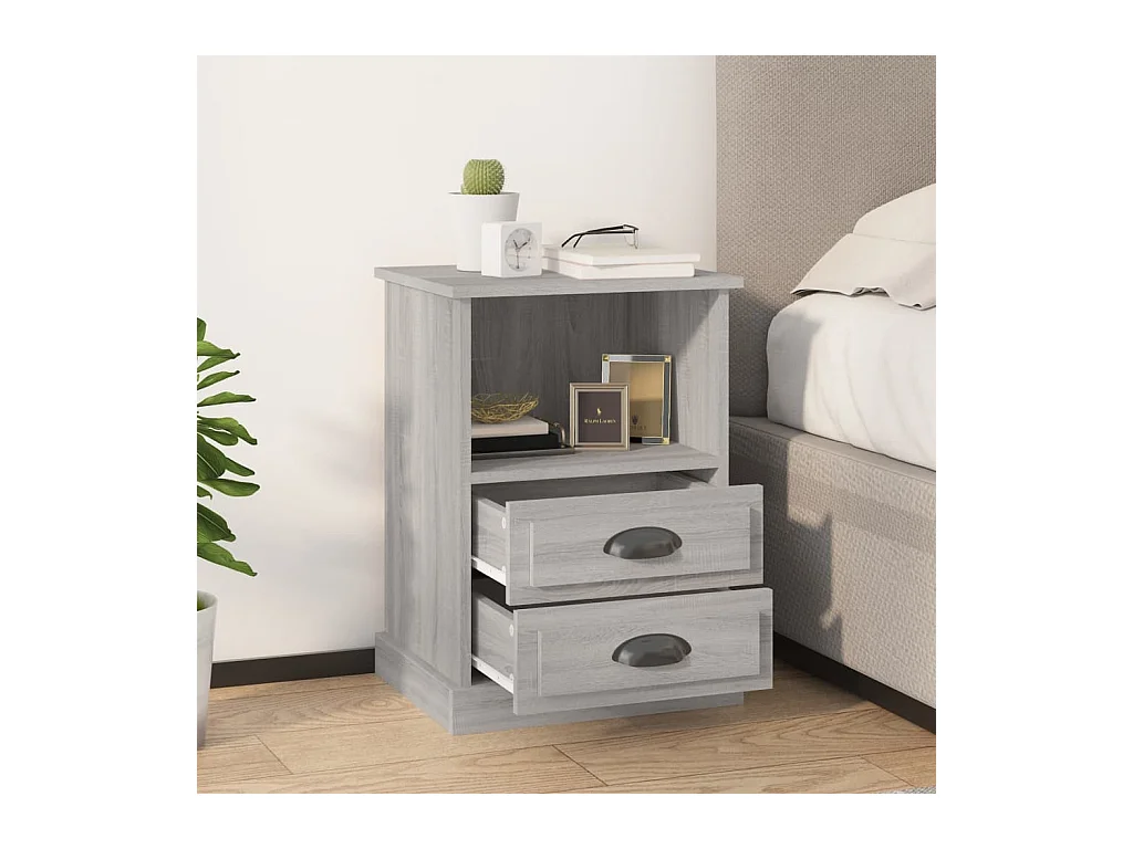 Comodino grigio Sonoma 43x36x60 cm