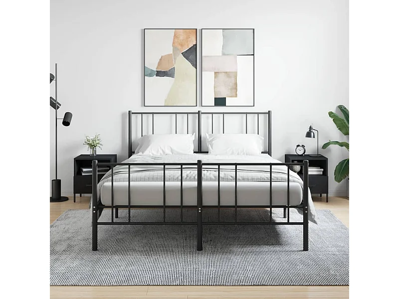 Comodini 2 pezzi neri 40x35x47,5 cm in legno ingegnerizzato