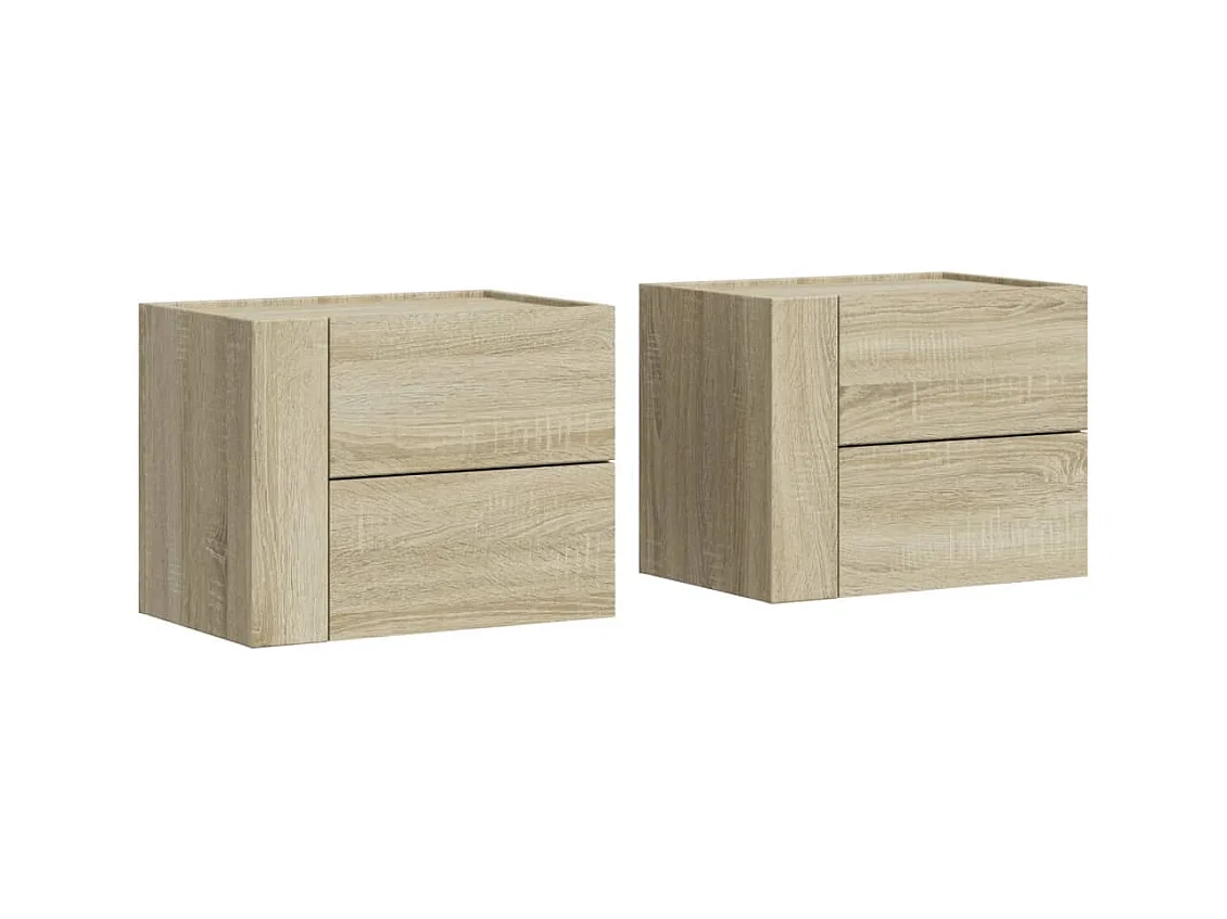 Tables de chevet murales 2 pcs chêne sonoma 45x30x35 cm