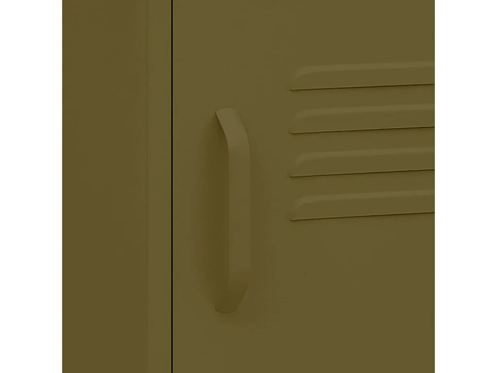 Comodini 2 pz Verde oliva 35x35x51 cm Acciaio