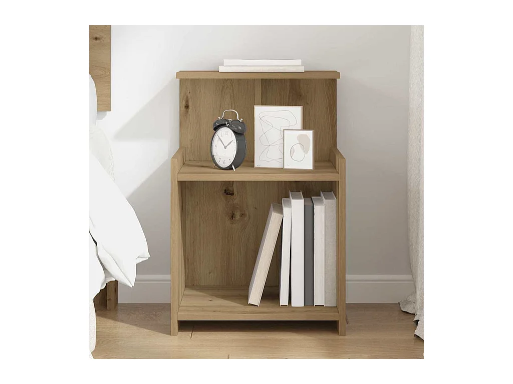 Table de chevet - Chêne fait main - 40 x 35 x 60 cm - Bois d'ingénierie