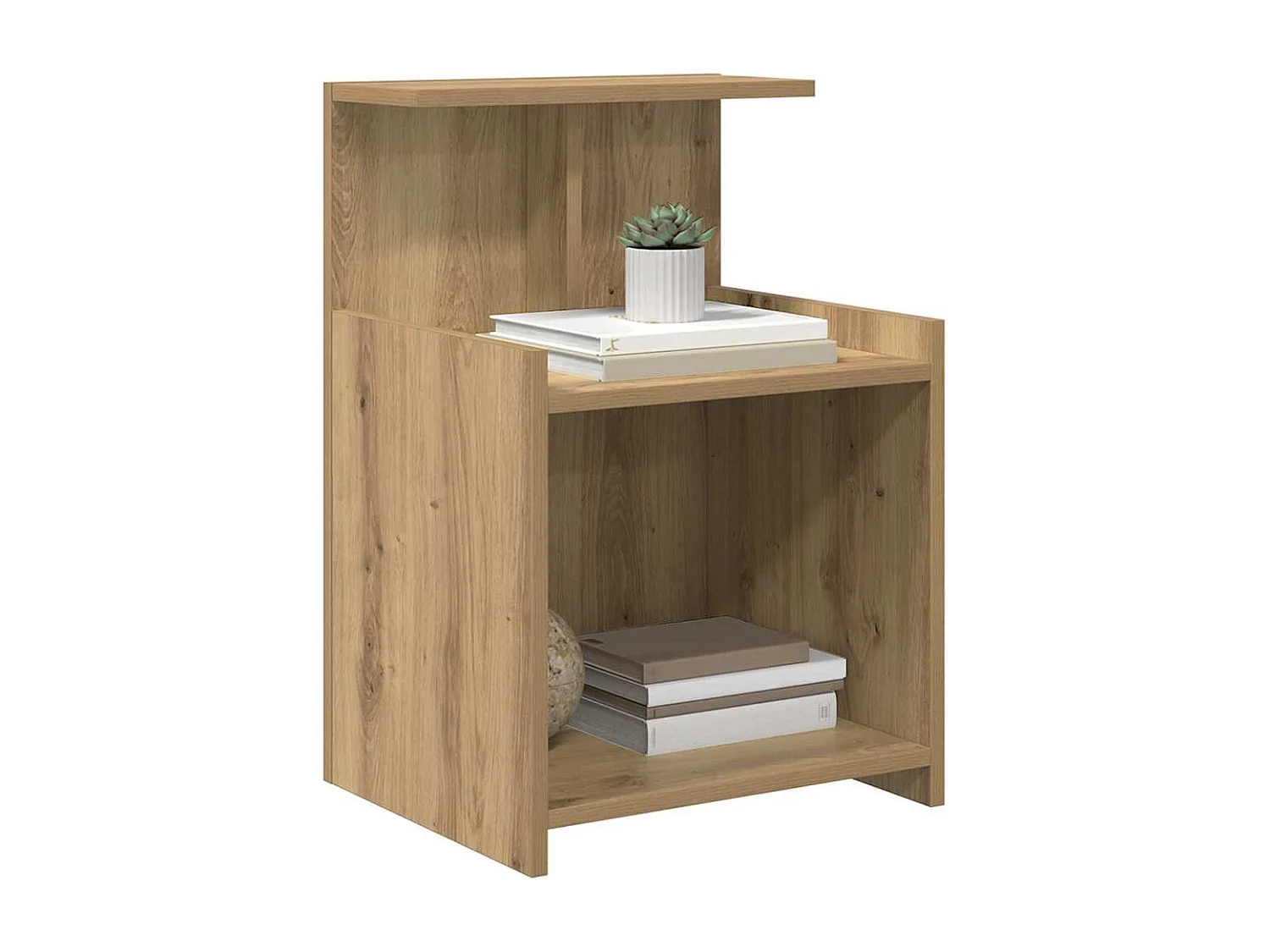 Table de chevet - Chêne fait main - 40 x 35 x 60 cm - Bois d'ingénierie