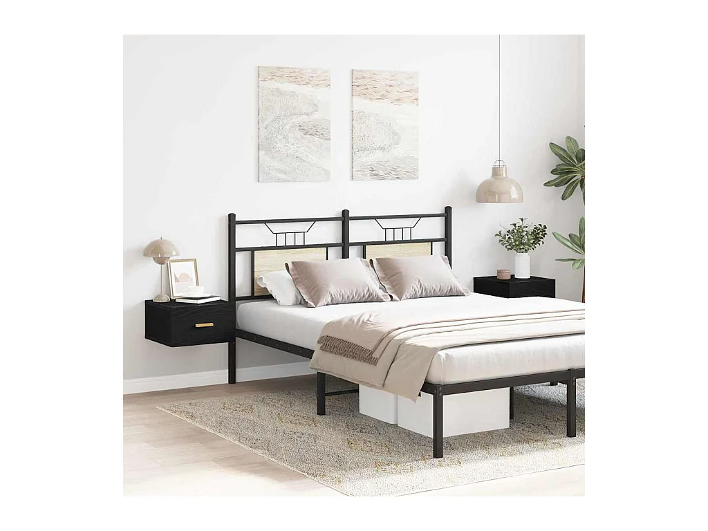 Armoires de chevet murales 2 pcs Chêne noir 35x35x20 cm