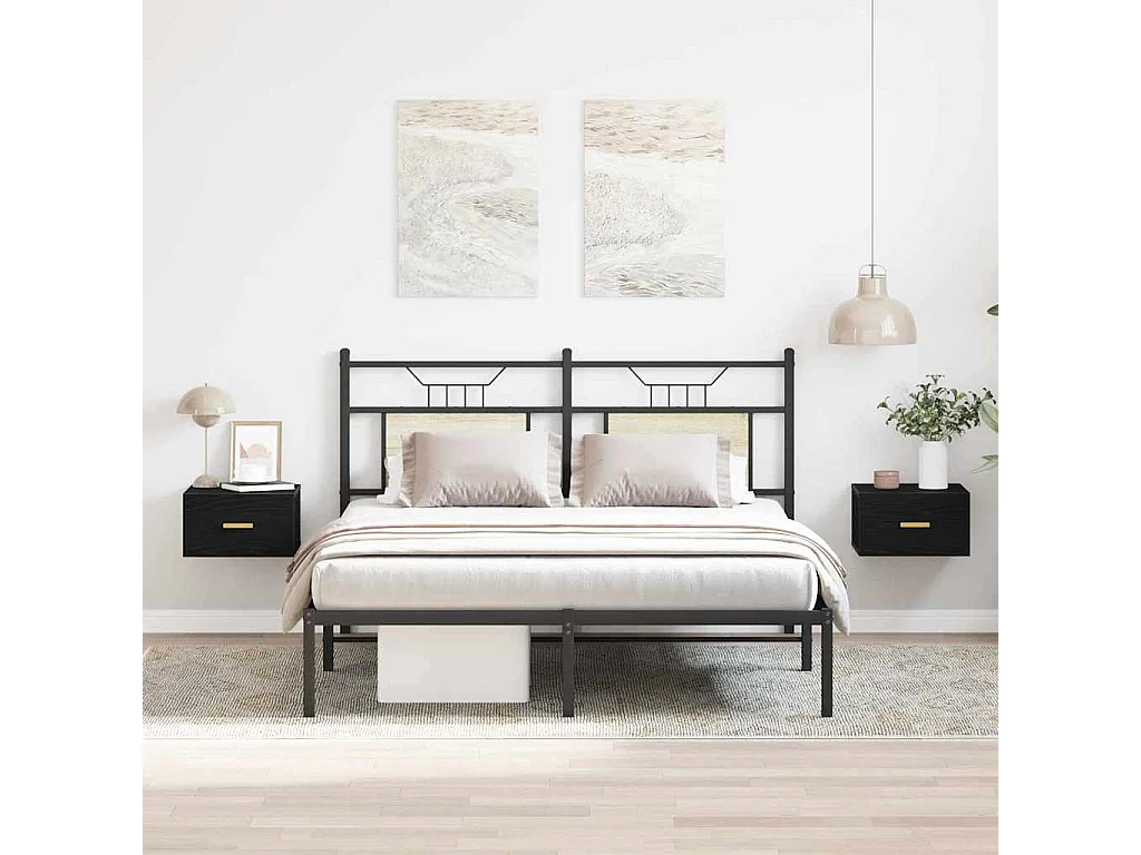 Armoires de chevet murales 2 pcs Chêne noir 35x35x20 cm