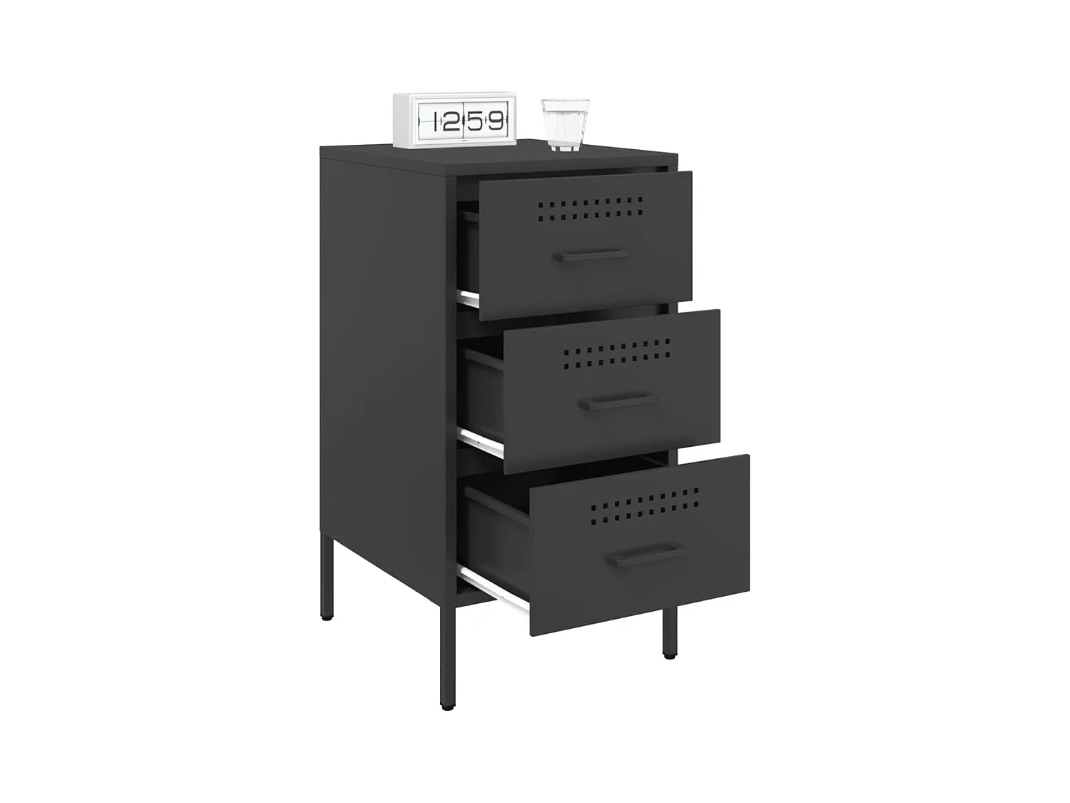 Tables de chevet 2 pcs noir 36x39x68 cm acier