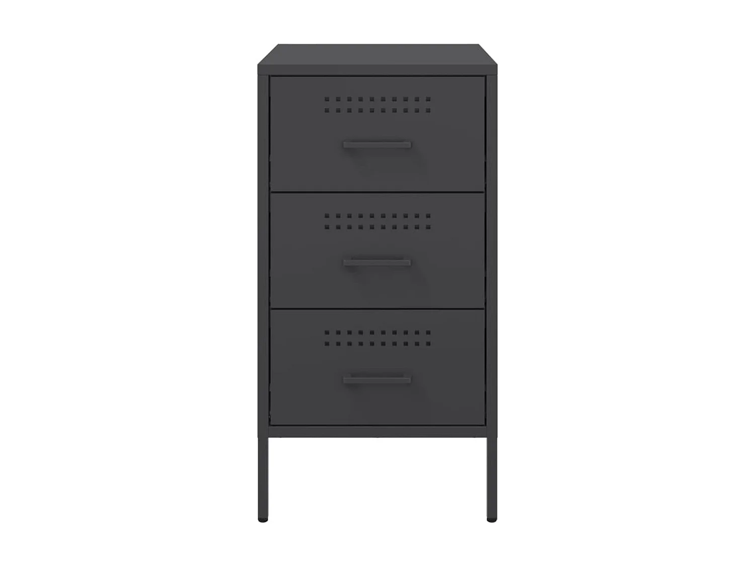 Tables de chevet 2 pcs noir 36x39x68 cm acier