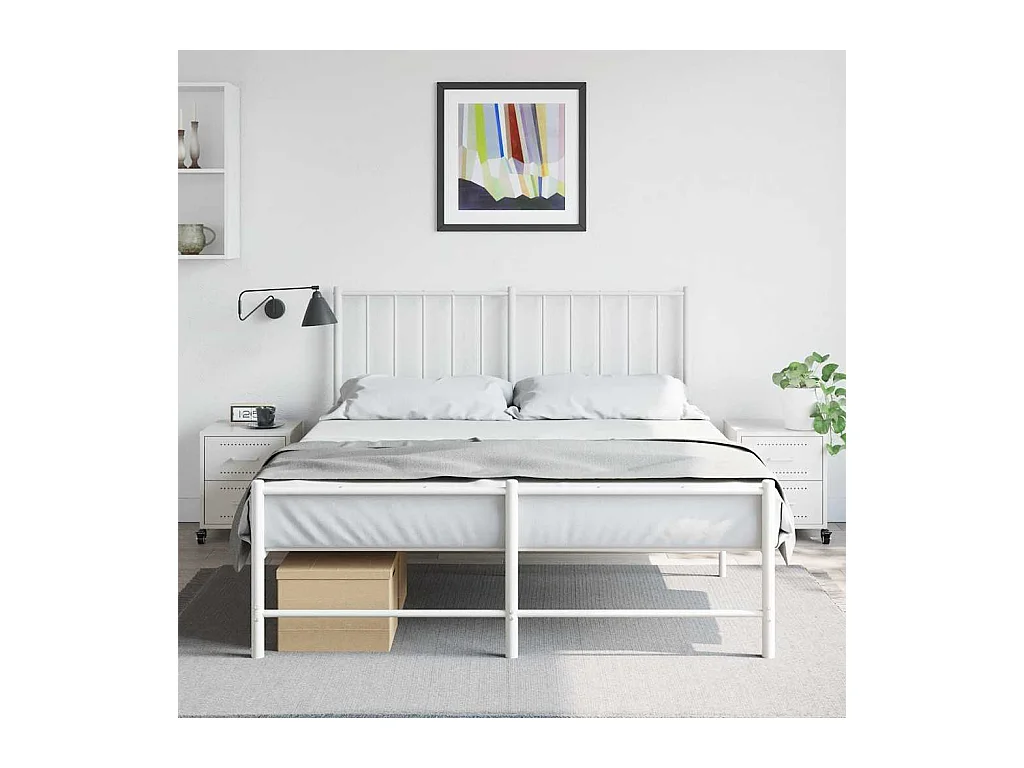 Tables de chevet 2 pcs blanc 36x39x43,5 cm acier