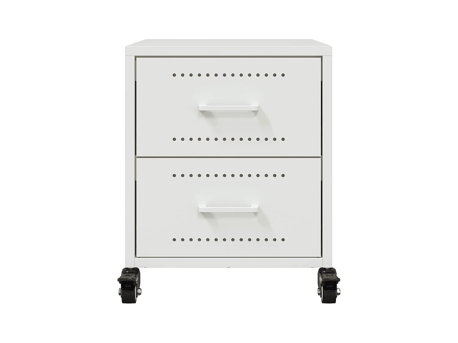 Tables de chevet 2 pcs blanc 36x39x43,5 cm acier